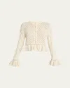 Chloé Latte-colored Crochet Cardigan In Blend In Neutral