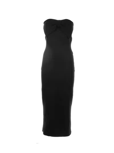 Chloé Open Shoulder Midi Dress In Black