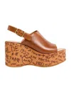 Chloé Womens Chloe Maxime Platform-sole Leather Wedges