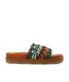 Chloé Interwoven-strap Design Slides In Brown