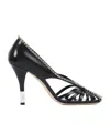 Chloé Leonie Crystal-embellished Leather Pumps In Black