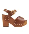 Chloé Chloe Jeannette Leather Platform Sandals In Brown