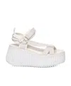 Chloé X High Summer Nama Stitch Ankle-strap Flatform Sandals In White