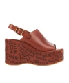 Chloé Womens Chloe Maxime Platform-sole Leather Wedges In Brown