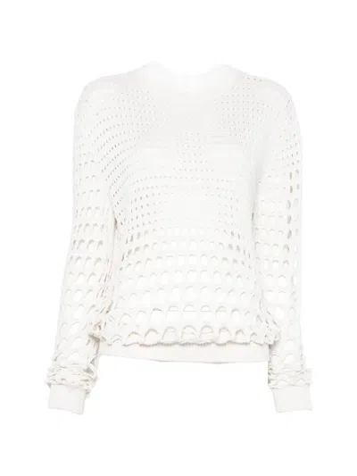 Chloé Open-knit Sweater In White