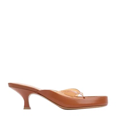 Chloé Junie Leather And Tpu Thong Sandals In Multi