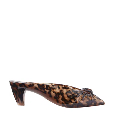 Chloé Chloe 55 Jungle-print Peep-toe Jelly Mules In Multi