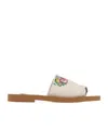 Chloé Mini Ribbons Embroidered Citrus Motif Sandals In Yellow