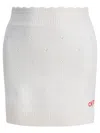 Chloé Openwork Wool And Cashmere Miniskirt Skirts White In White