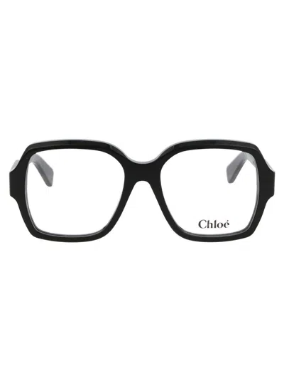 Chloé Ch0277oa Glasses In Black-black-transparent
