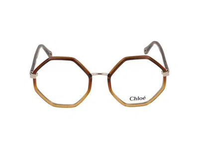 Chloé Oversized Geometric-frame Glasses In Multicolor