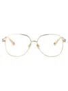 Chloé Gold-gold-transparent Metal Glasses In Gold