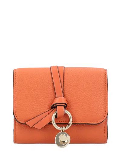 Chloé Orange Calfskin Leather Alphabet Long Wallet