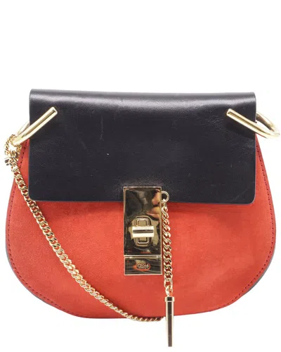 Chloé Orange Suede Mini Drew Crossbody (authentic Pre-loved)