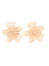 Chloé Pink Bloom Stud Earrings In Gold
