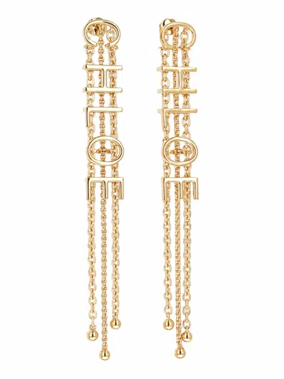 Chloé Golden Chain Dangler Earrings In Pattern