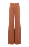 Chloé Organic Cotton Canvas Wide-leg Trousers In Brown