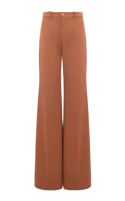 Chloé Organic Cotton Canvas Wide-leg Trousers In Brown