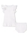 Chloé Organic Cotton Dress And Bloomers Set In White