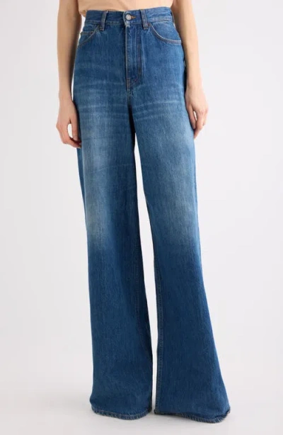 Chloé Organic Cotton Flare Leg Jeans In Blue