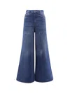 Chloé High-rise Wide-leg Denim Trousers With 5 Pockets In Blue