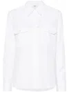 Chloé Classic Utilitarian Shirt In Cotton Poplin White Size 4 100% Cotton, Pinctada Maxima, Farmed, Coo Au In Weiss