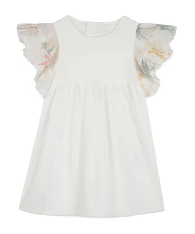 Chloé Kids' Organic Cotton Short Sleeve Dress In White