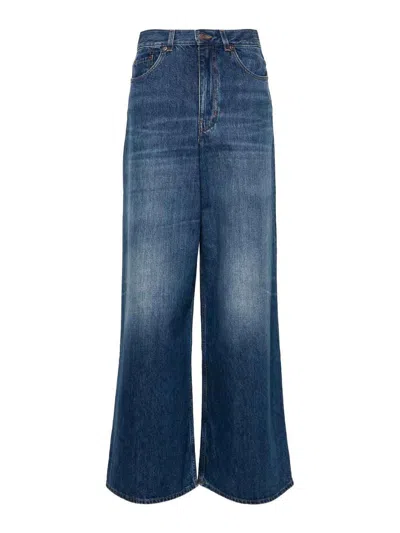 CHLOÉ ORGANIC COTTON WIDE LEG DENIM JEANS