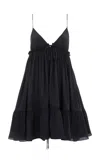 Chloé Organic Silk Crepe De Chine Mini Dress In Black