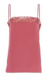 Chloé Organic Silk Crepe De Chine Top In Pink