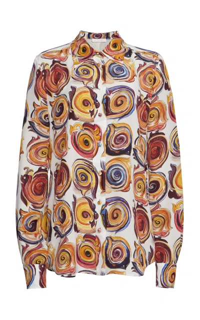 Chloé Women's Organic Silk De Chine Button-down Shirt In Print