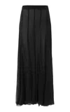 Chloé Organic Silk Mousseline Maxi Skirt In Black