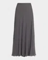 Chloé Organic Silk Mousseline Maxi Skirt In Gray