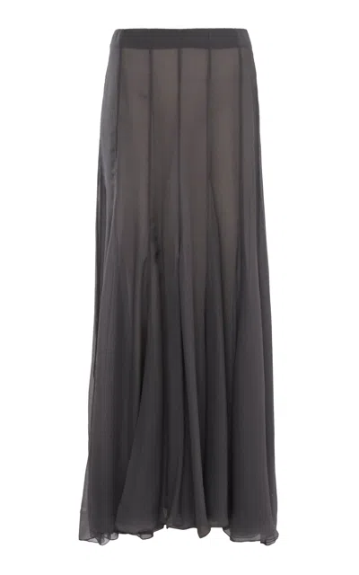 Chloé Organic Silk Mousseline Maxi Skirt In N,a