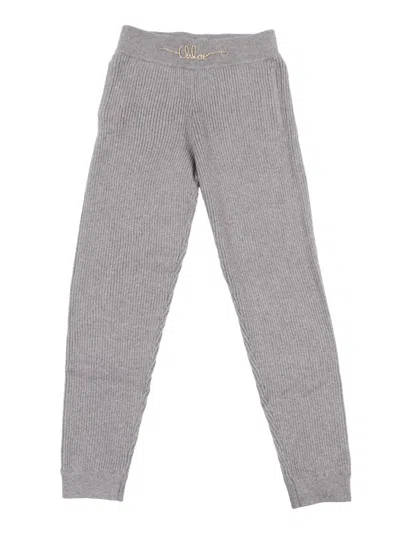Chloé Chloe' Pantalone Tricot In Gray