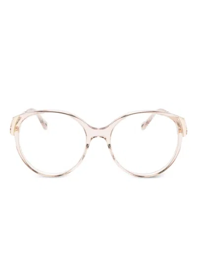 Chloé Oval-frame Glasses In Brown