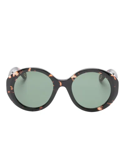 Chloé Oval-frame Sunglasses In Brown