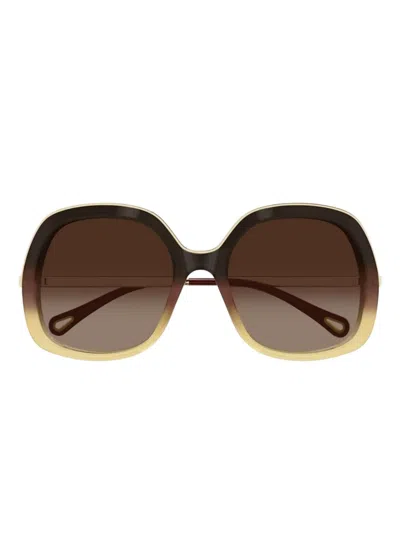 Chloé Oval-frame Sunglasses In Brown
