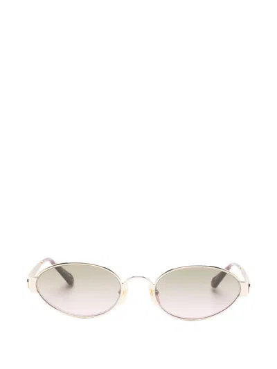 Chloé Oval-frame Sunglasses In Gold