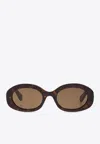Chloé Oval-framed Sunglasses With Logo-lettering