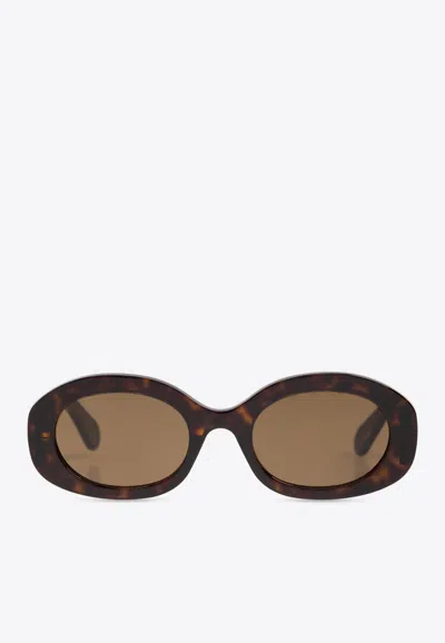 Chloé Oval-framed Sunglasses With Logo-lettering