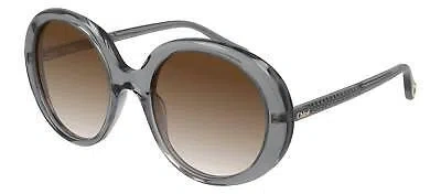 Pre-owned Chloé Chloe Oval Sunglasses With Gradient Lens For Women - Size 54mm In Grey