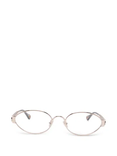 Chloé Oval-frame Glasses In Gold