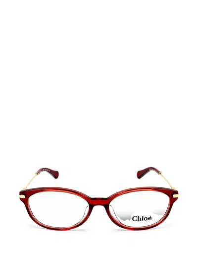 Chloé Oval-frame Glasses In Red