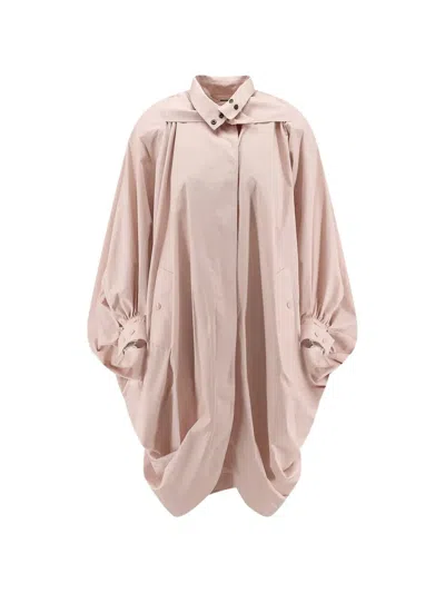 Chloé Overcoat In Cotton Poplin In Pink