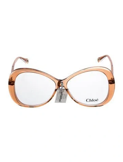 Pre-owned Chloé Oversize Clear Sunglasses In Neutral
