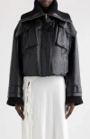 Chloé Ribbed Knit-trimmed Leather Bomber Jacket In Black