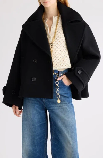 CHLOÉ CHLOÉ OVERSIZE DOUBLE BREASTED WOOL BLEND COAT