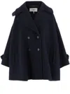 Chloé Oversize Double-breasted Wool Coat In Black