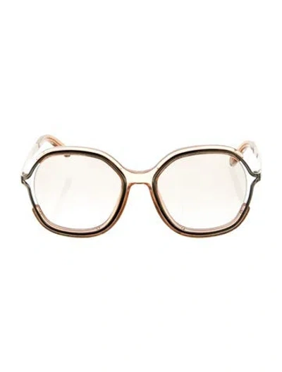 Pre-owned Chloé Oversize Eyeglasses In Gold